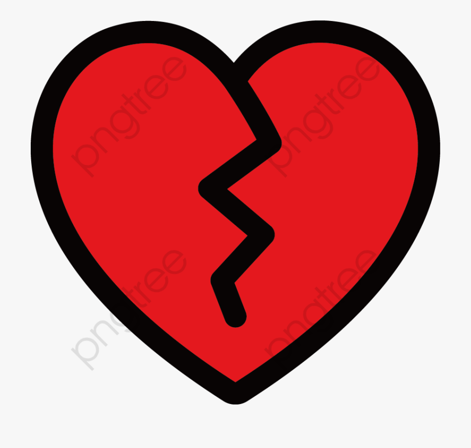 Broken Heart Clipart Vector.