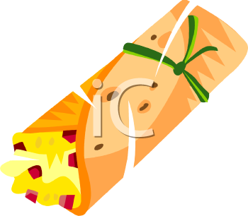 Cartoon Breakfast Burrito Clipart.