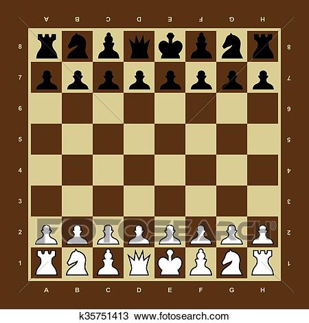 Brown and yellow vector chess board Clipart.