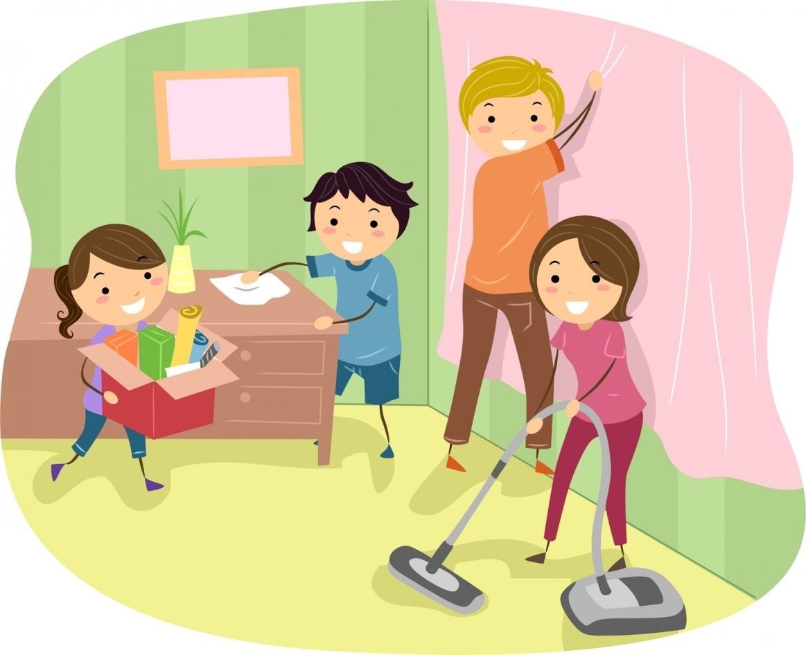 Children Helping Parents In Cleaning House Clipart inside Kids.