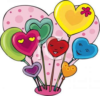 Valentine's Balloons Clipart Image.