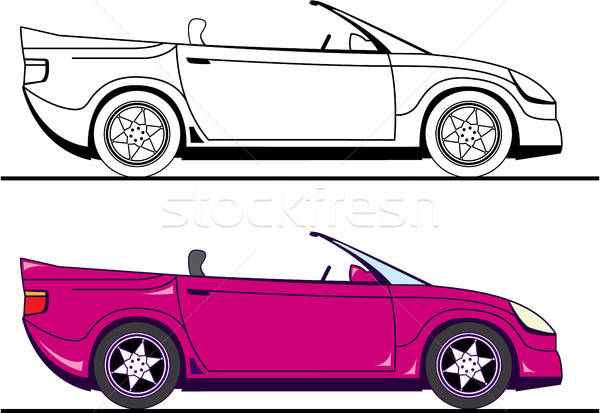 Convertible car vector illustration clip.