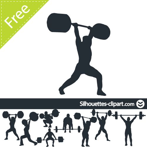 Weight Lifting vector silhouette.