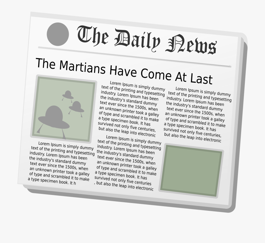 Newspaper Clipart Daily News Aliens.