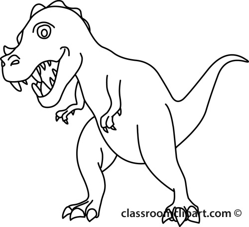 Clipart Dinosaur Black And White.