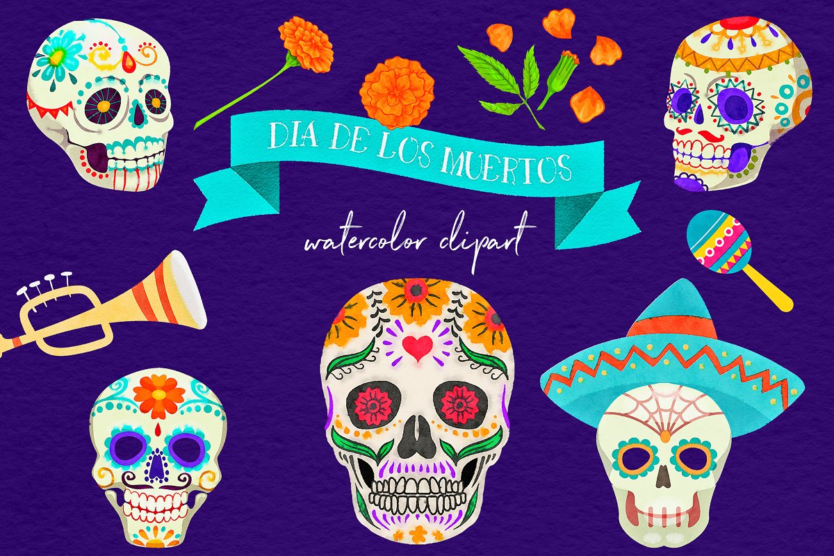 Dia De Los Muertos Clipart.