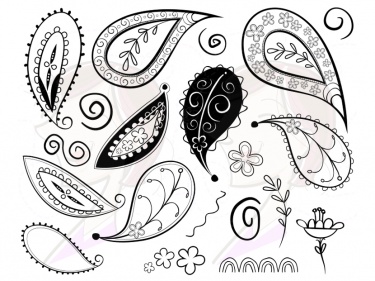 Paisley Digital Clipart.