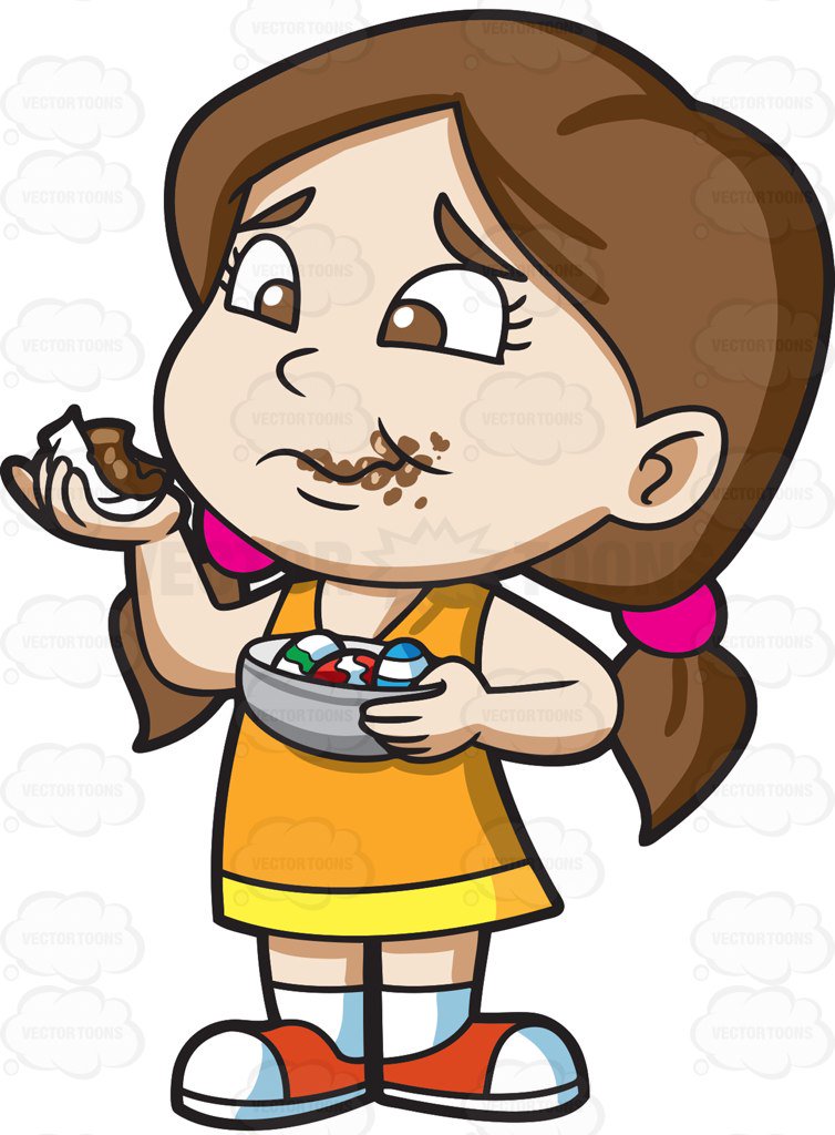 Girl With Chocolate Clipart.