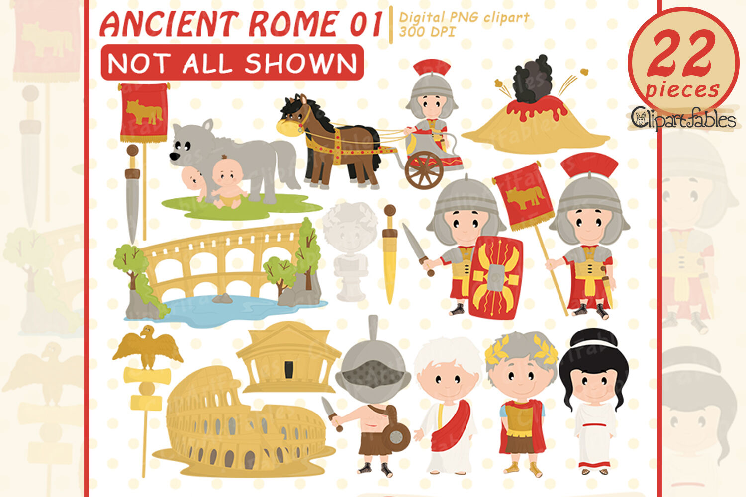 Ancient Rome clipart, Travel clip art, Roman empire art By.