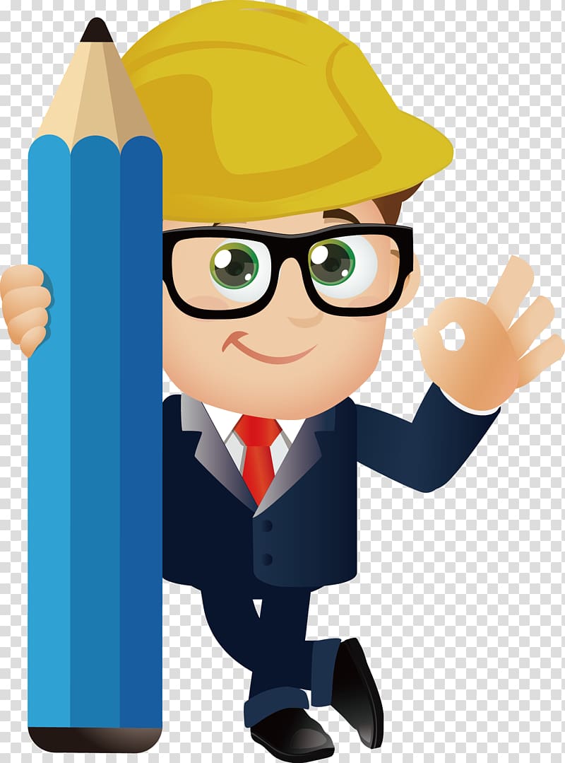 Engineer illustration, Cartoon Engineering, engineer.