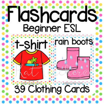 Beginner English Clothes & Clothing Flashcards for ESL Students & Young  Learners.