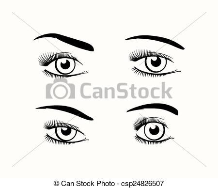 Vector Clipart of Woman eye silhouettes.