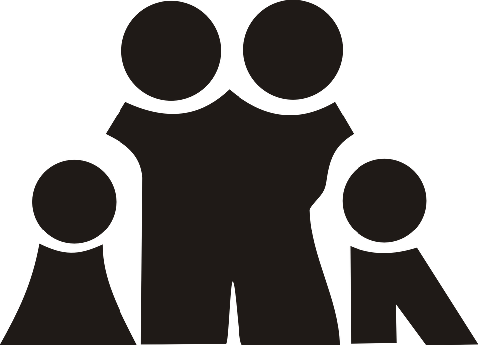 Free vector graphic: Family, Black, Silhouette, Kids.