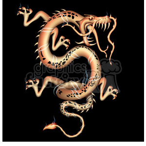 dragon facing right clipart. Royalty.