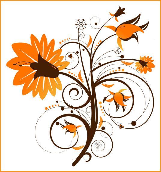 Fall Flowers Clip Art.