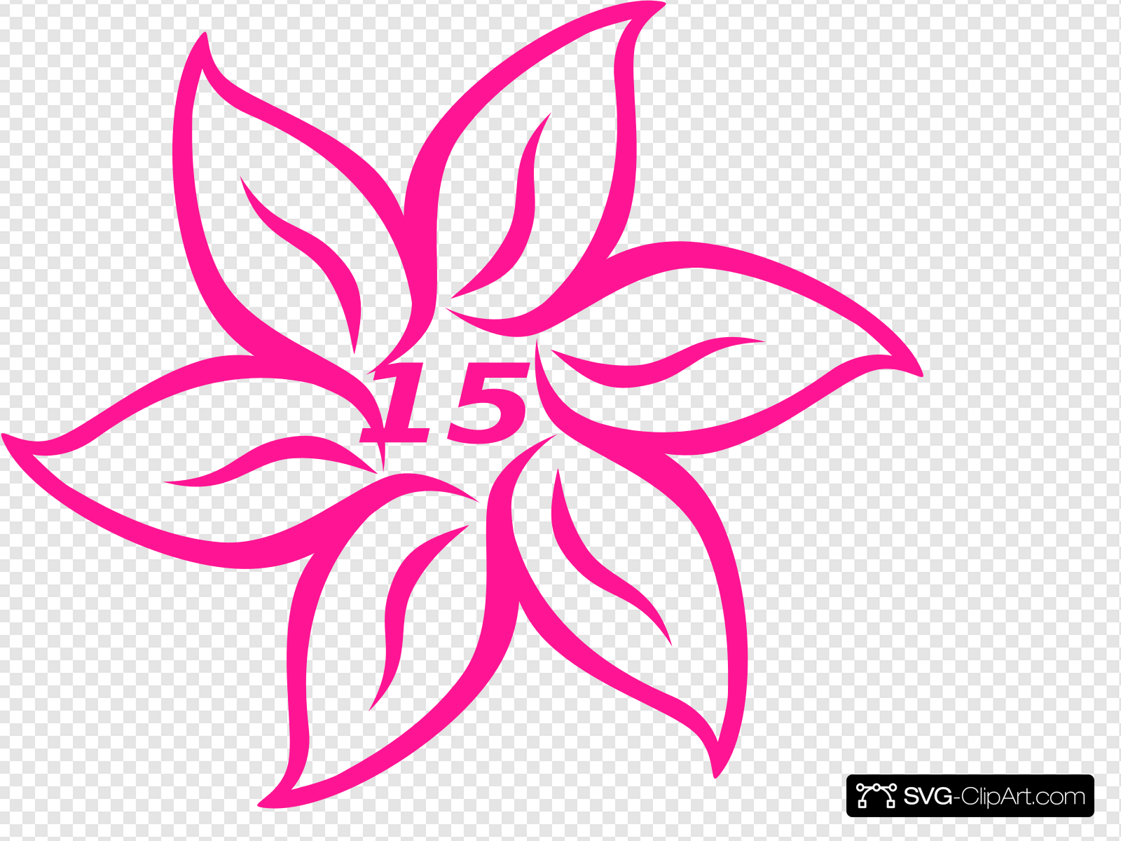 Flower Fifteen Pink Clip art, Icon and SVG.