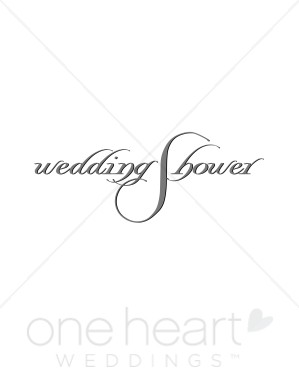 Wedding Shower Silver Script Clipart.