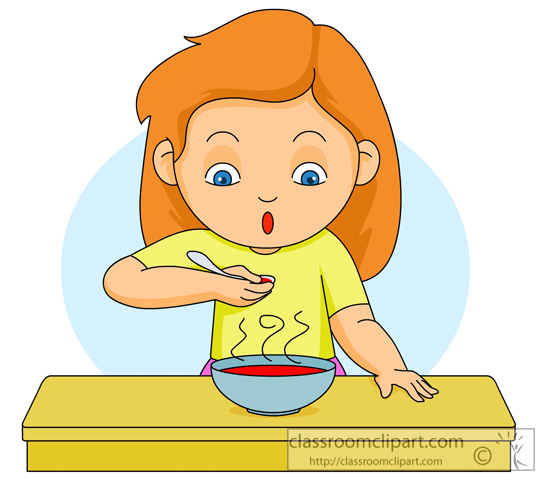 Girl eating clipart.