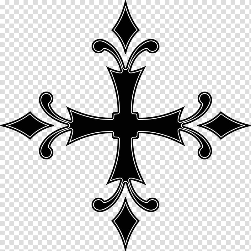 Gothic cross, black cross art transparent background PNG.