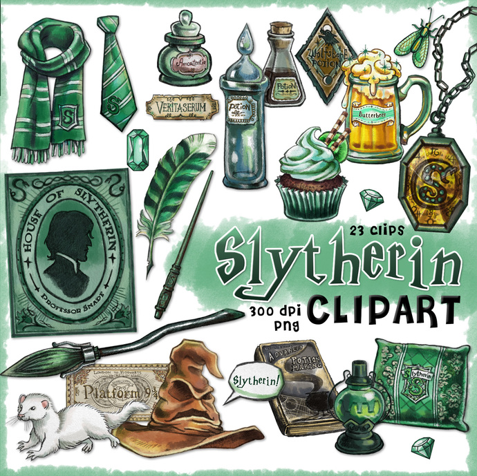 Slytherin clipart, Harry Potter clipart,.