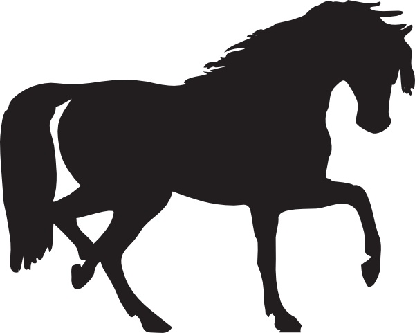 Horse Silhouette clip art Free vector in Open office drawing.