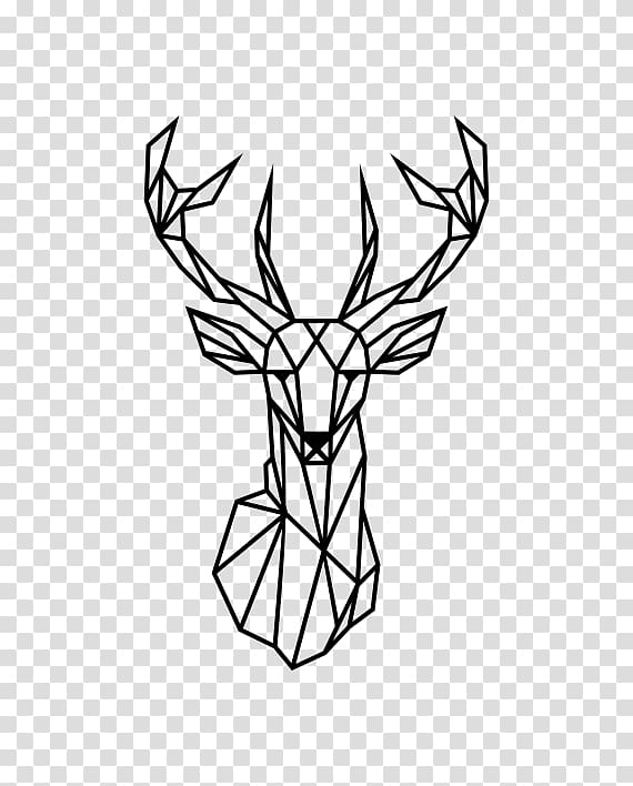 Reindeer Wall decal Geometry Antler, lineas decorativas.