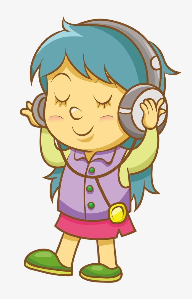 Listening To Music PNG, Clipart, Cartoon, Girl, Listening.