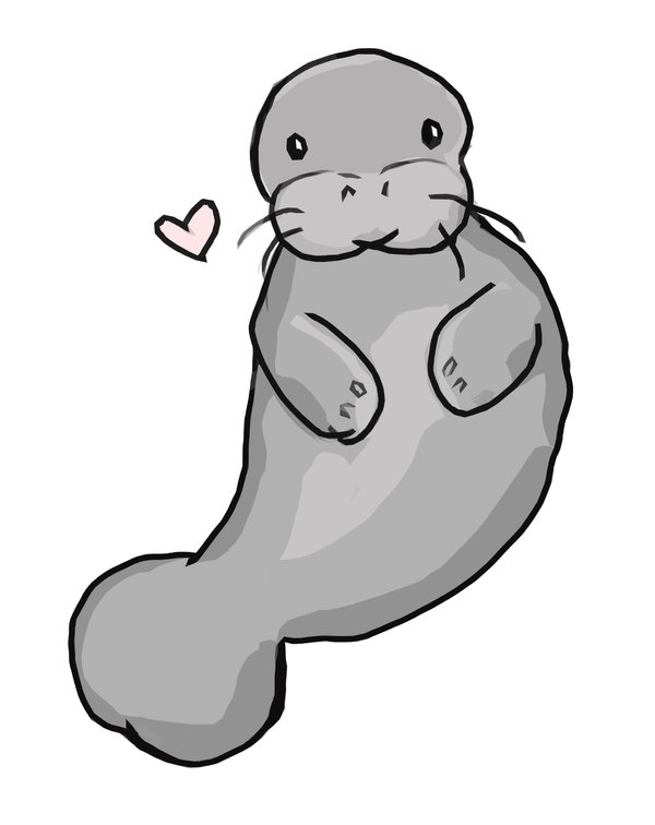 227 Manatee free clipart.