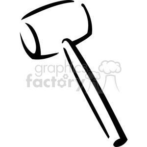 black and white rubber mallet clipart. Royalty.