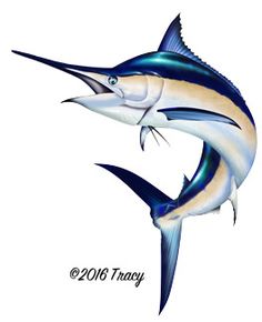 Marlin Jumping Illustration Photoshop clipart http://www.