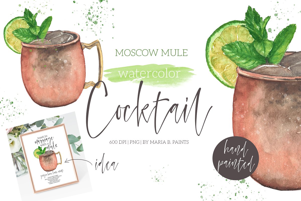 Moscow Mule Cocktail Clipart ~ Illustrations ~ Creative Market.