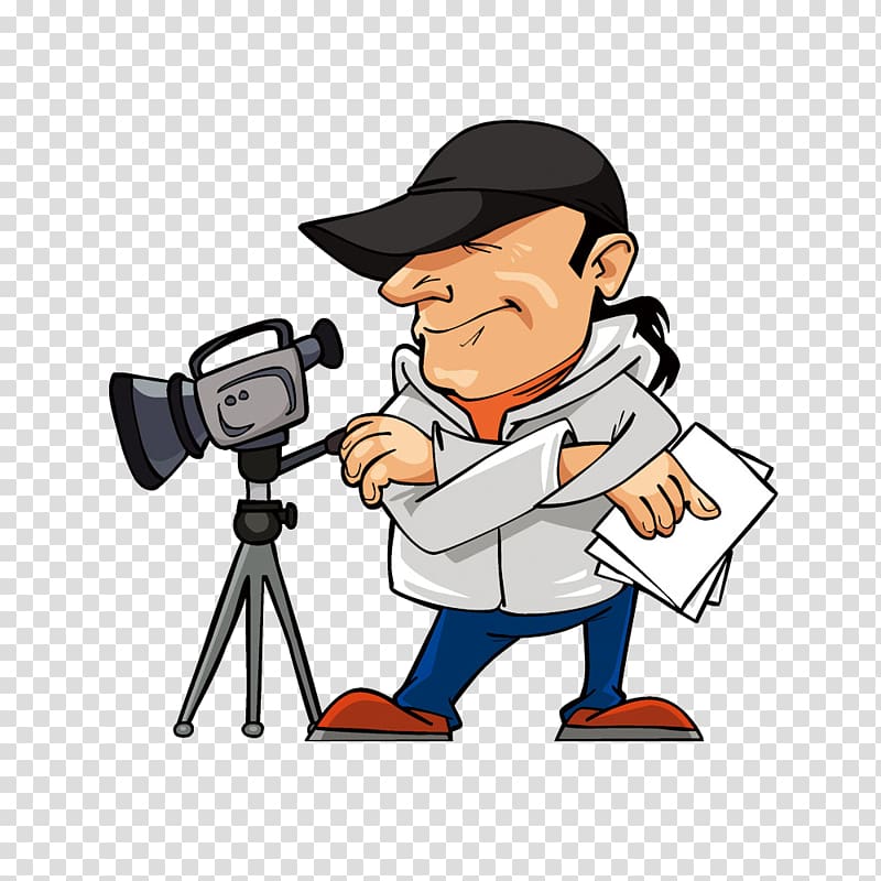 Film director Cartoon Illustration, graphers transparent.