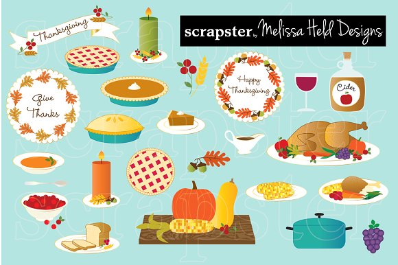 Clipart Thanksgiving Food.