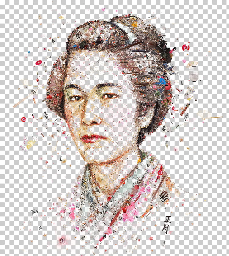 Womankind Portrait Magazine Art, Japanese women stitching.