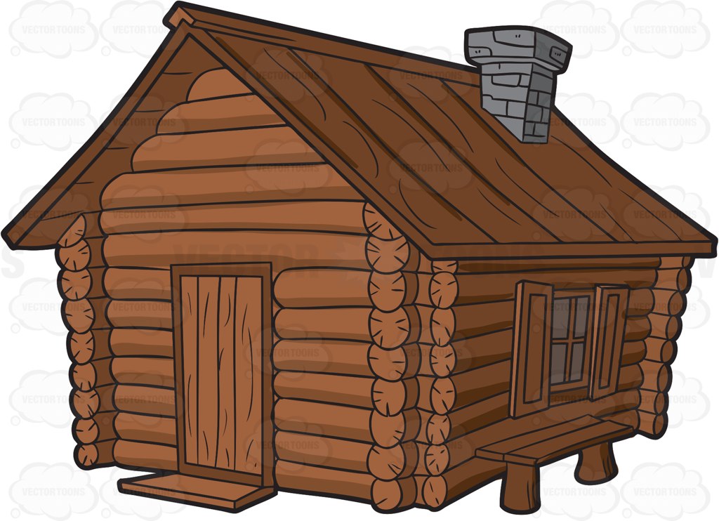 Log Cabin Cartoon.