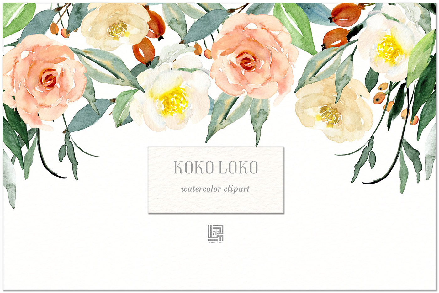 Koko Loko. Watercolor floral clipart FREE DOWNLOAD! on Behance.