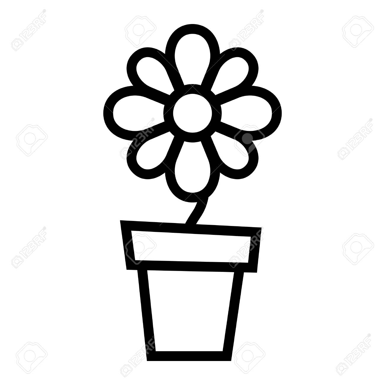 Flower Pot Clipart Black And White & Free Clip Art Images #31452.