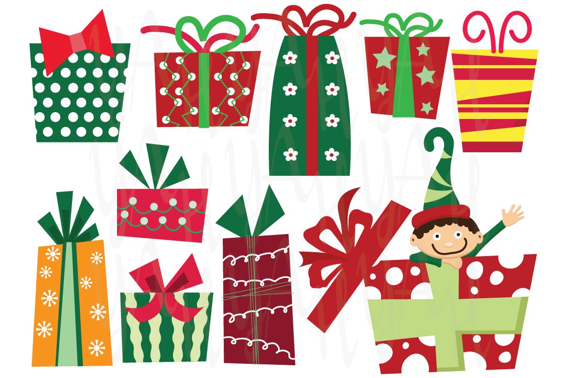 Christmas Presents Clip Art ( Cm015 ) : 15 images set of.