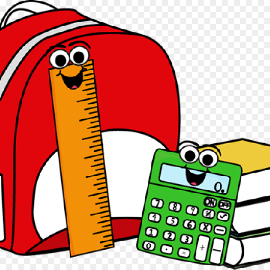 School Supplies Cartoon clipart.