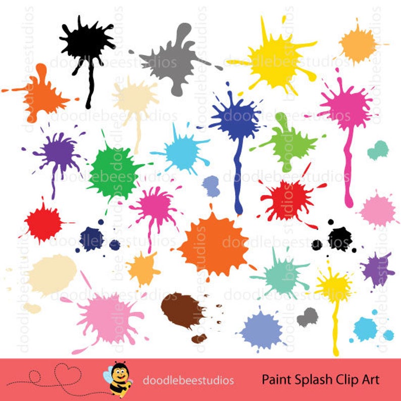 Paint Splash Clipart, Paint Splashes Clip Art, Paint Clipart, Ink Blots  Clipart, Colorful Paints Clipart, Paint Sploshes, Paint Clip Art.