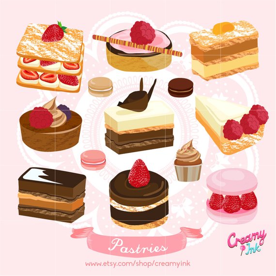 Cake Digital Vector Clip art/ Birthday Wedding Cakes Digital Clipart.