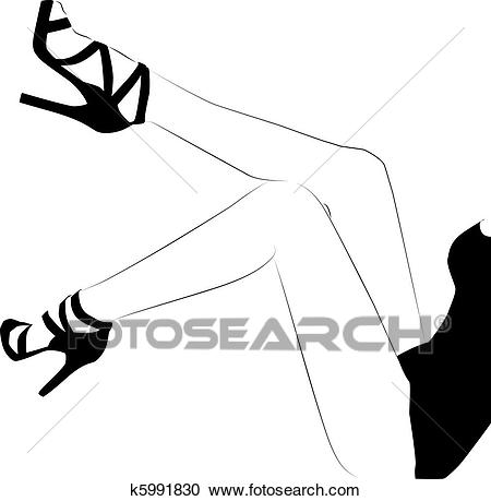 Perfect woman legs Clipart.