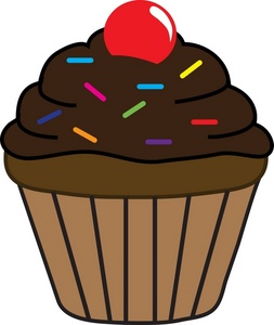 Cartoon Chocolate Cupcake Clipart.