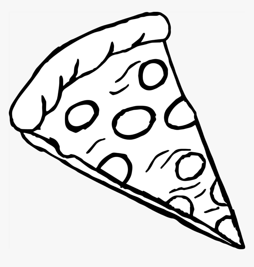 Pizza Slice Of Clipart Black And White Transparent.