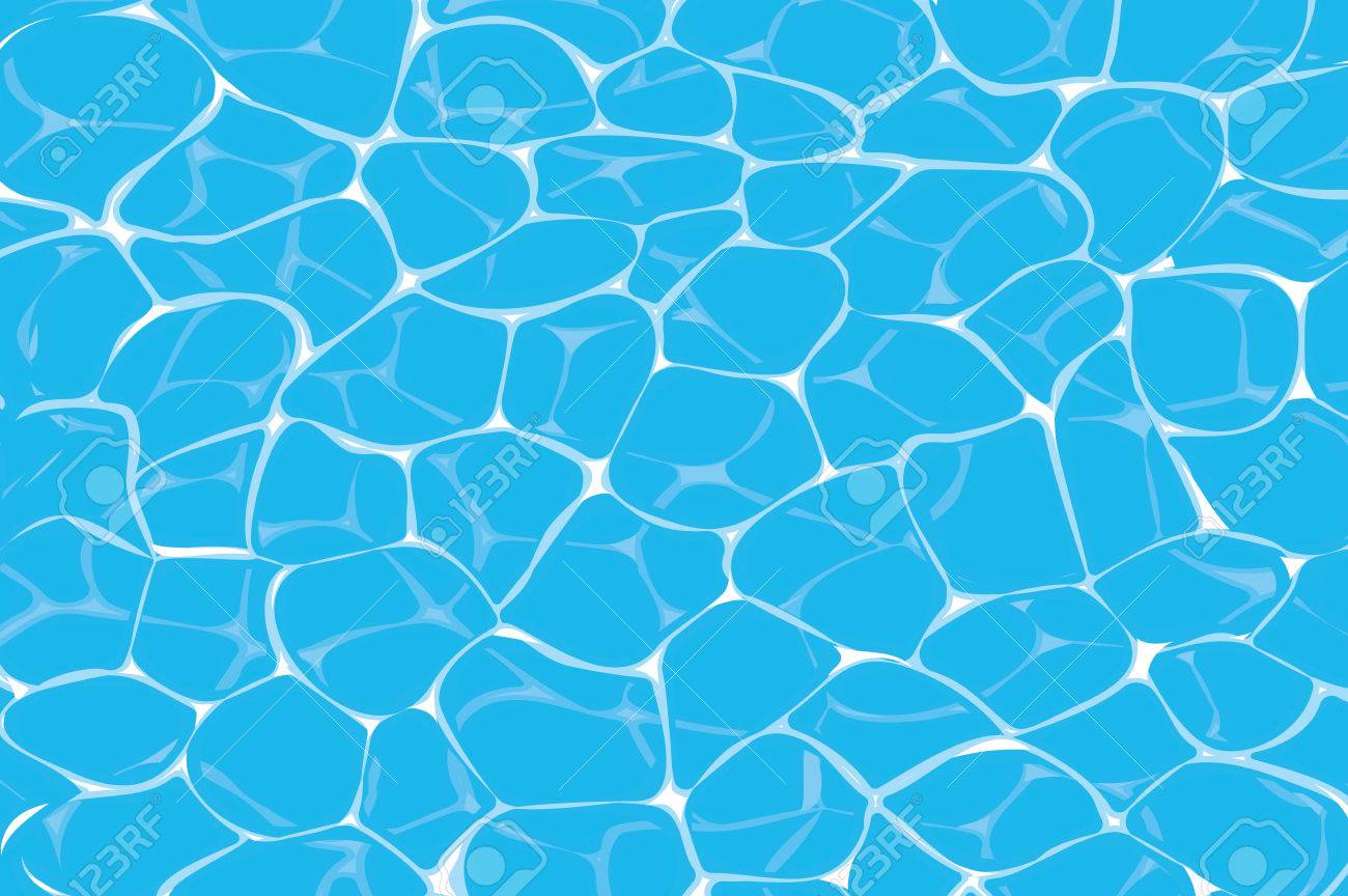 Top view of caustics in blue swimming pool or ocean water.