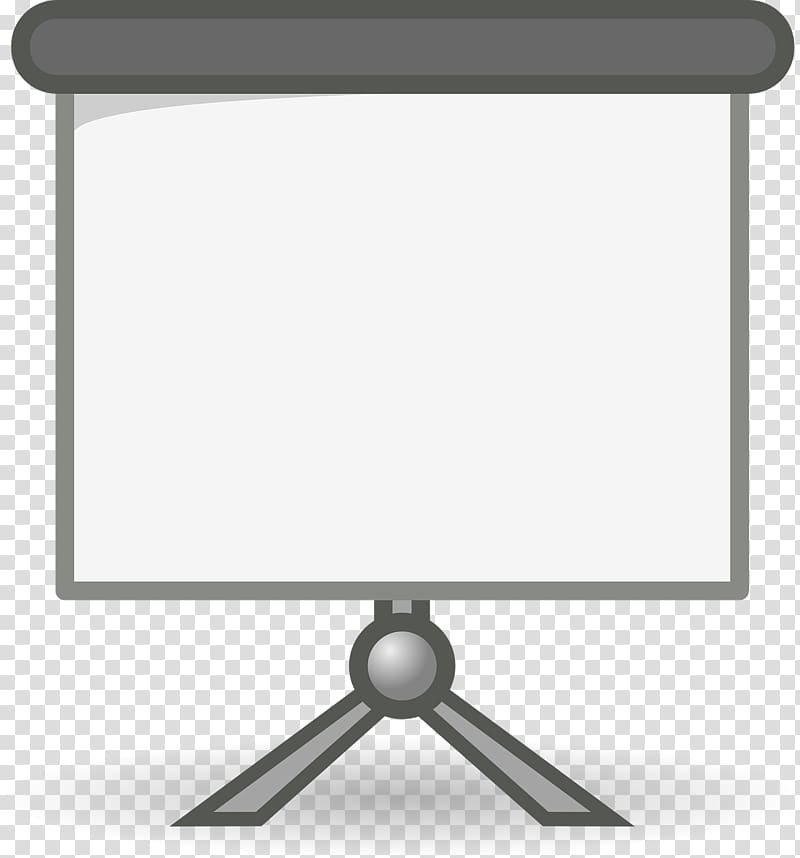 Presentation Microsoft PowerPoint , Gray projector screen.