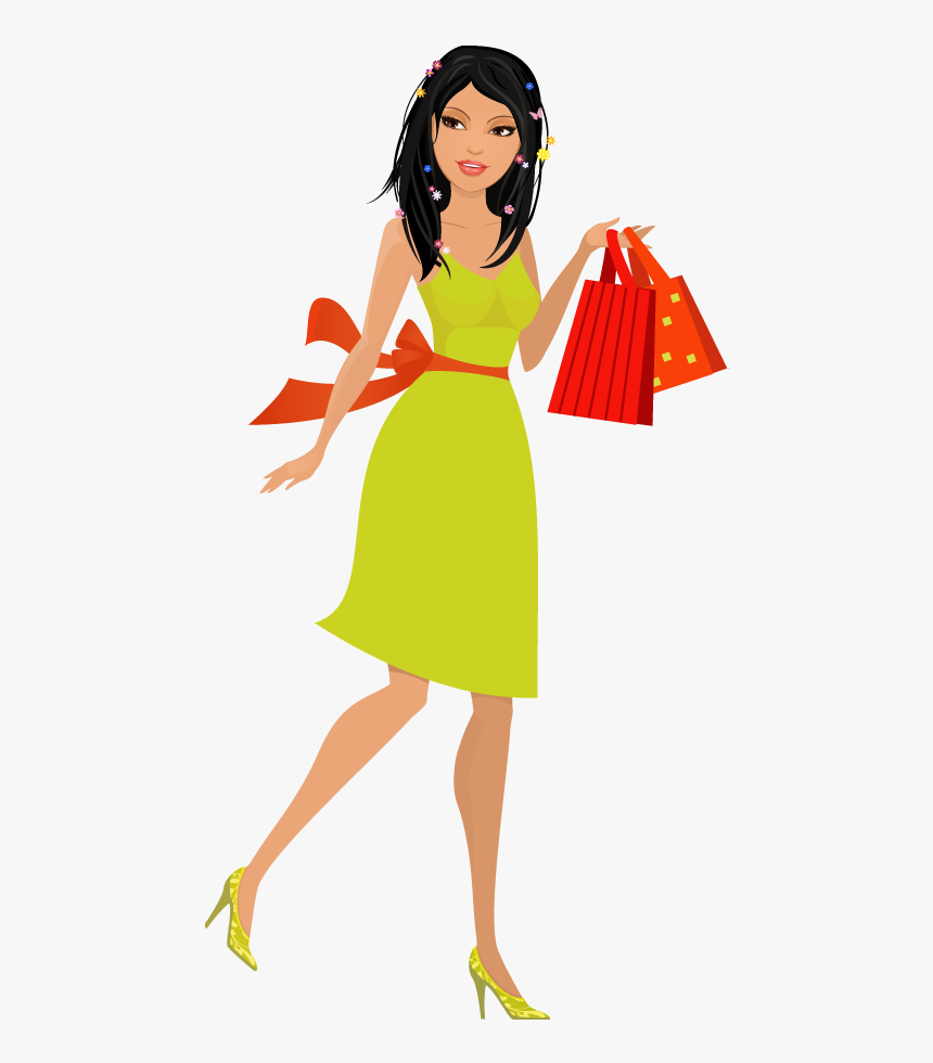 Shopping Bag Clipart Pretty Girl.