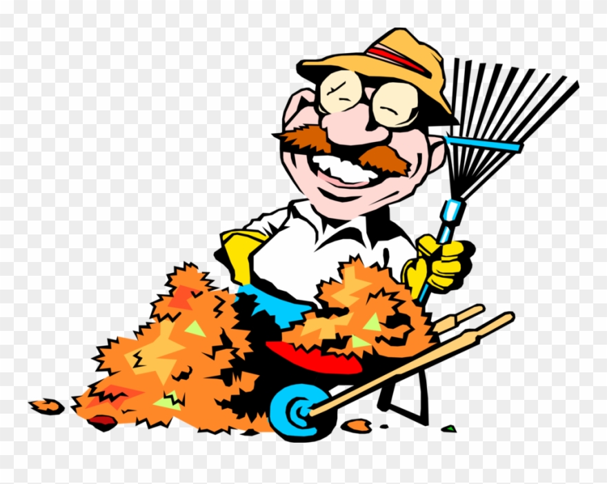 Vector Illustration Of Lawn Care Leaf Raker Rakes Fall.