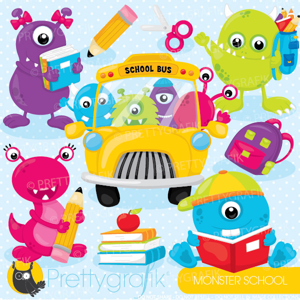 Monster school clipart: Cute Monsters in School? What could be.