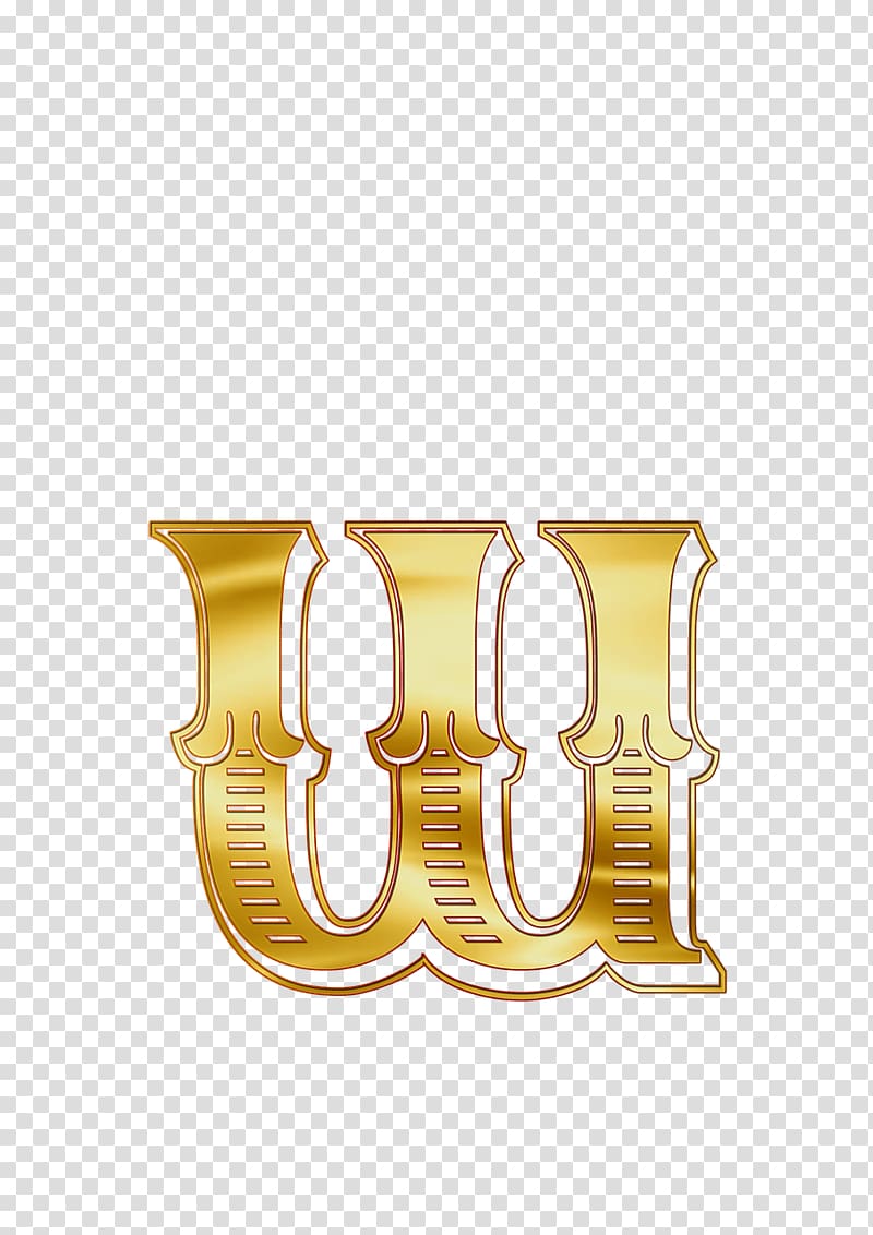 Gold w letter illustration, Cyrillic Small Letter Sj.